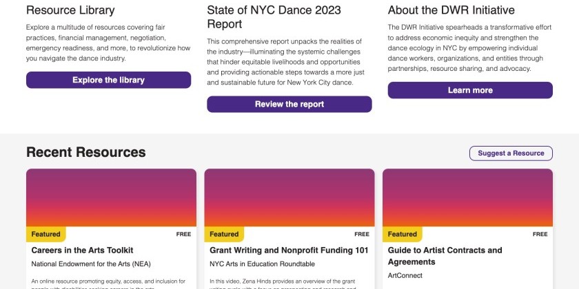 Dance/NYC launches Online Portal to Support the Dance Workforce in New York City