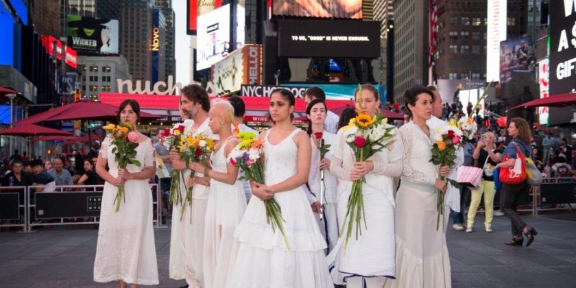 Vangeline Theater/New York Butoh Institute presents 911 Performance in Time Square, NYC