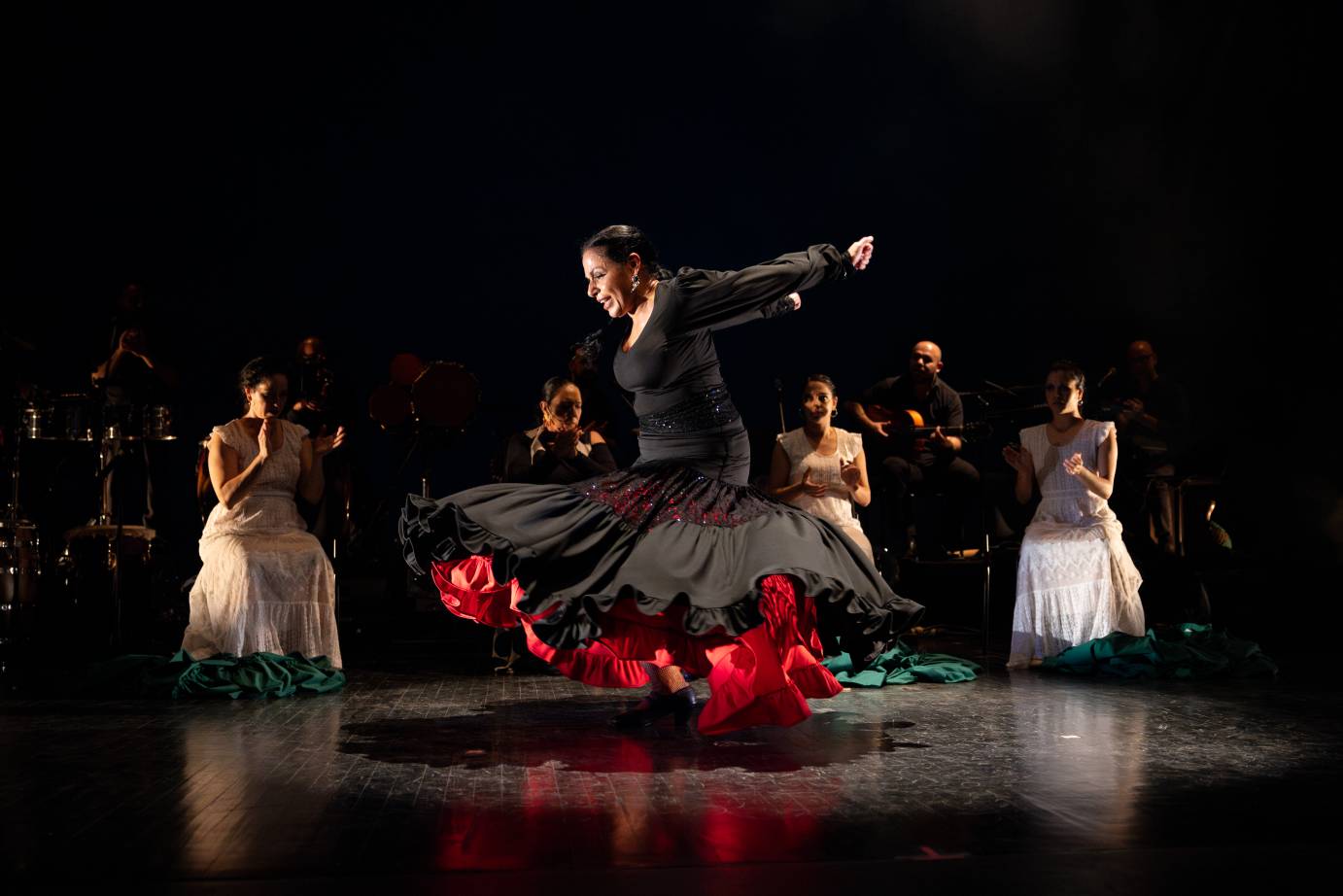 Flamenco Dancer in heated performance 